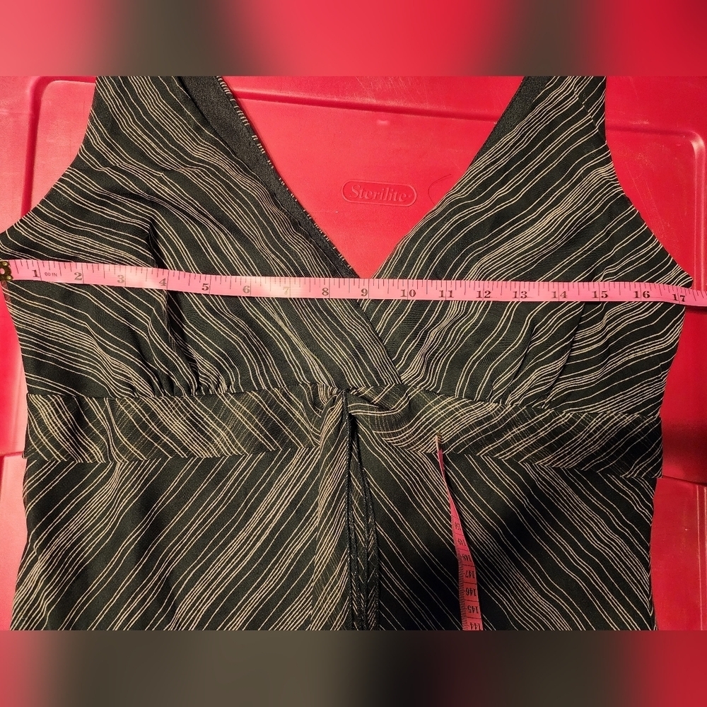 Bisou Bisou Black And Pink Striped Dress Size 10 - Picture 6 of 7